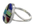 Multicolor Inlay Genuine Sterling Silver Southwestern Ring Size 7 QX77803